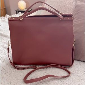 EUC C & C California vegan leather satchel with adjustable crossbody strap